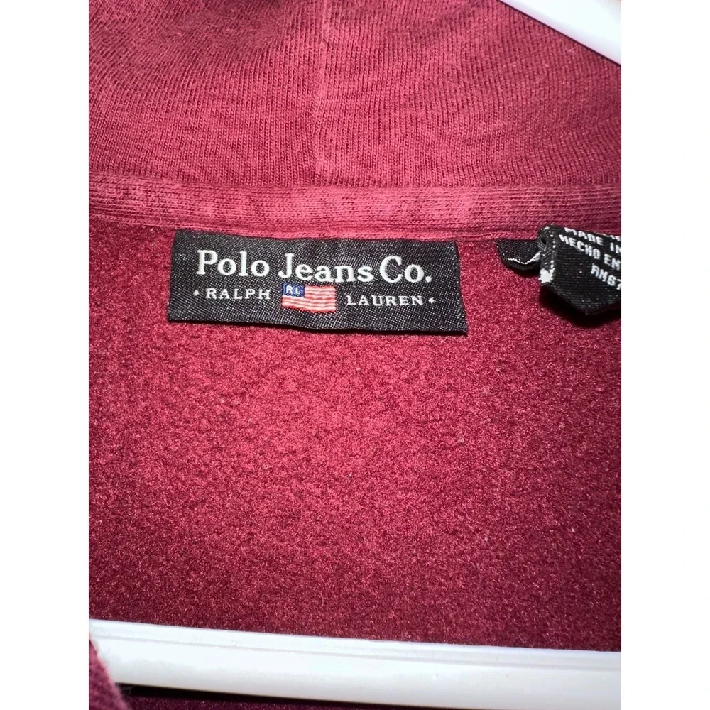 Ralph Lauren Polo Jeans Co Hoodie Full Zip Sweatshirt Mens Large‎ Red Blue